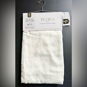 FLORA Collection Set Of 4 Extra Long Backtab Window Panels - 37"x96"